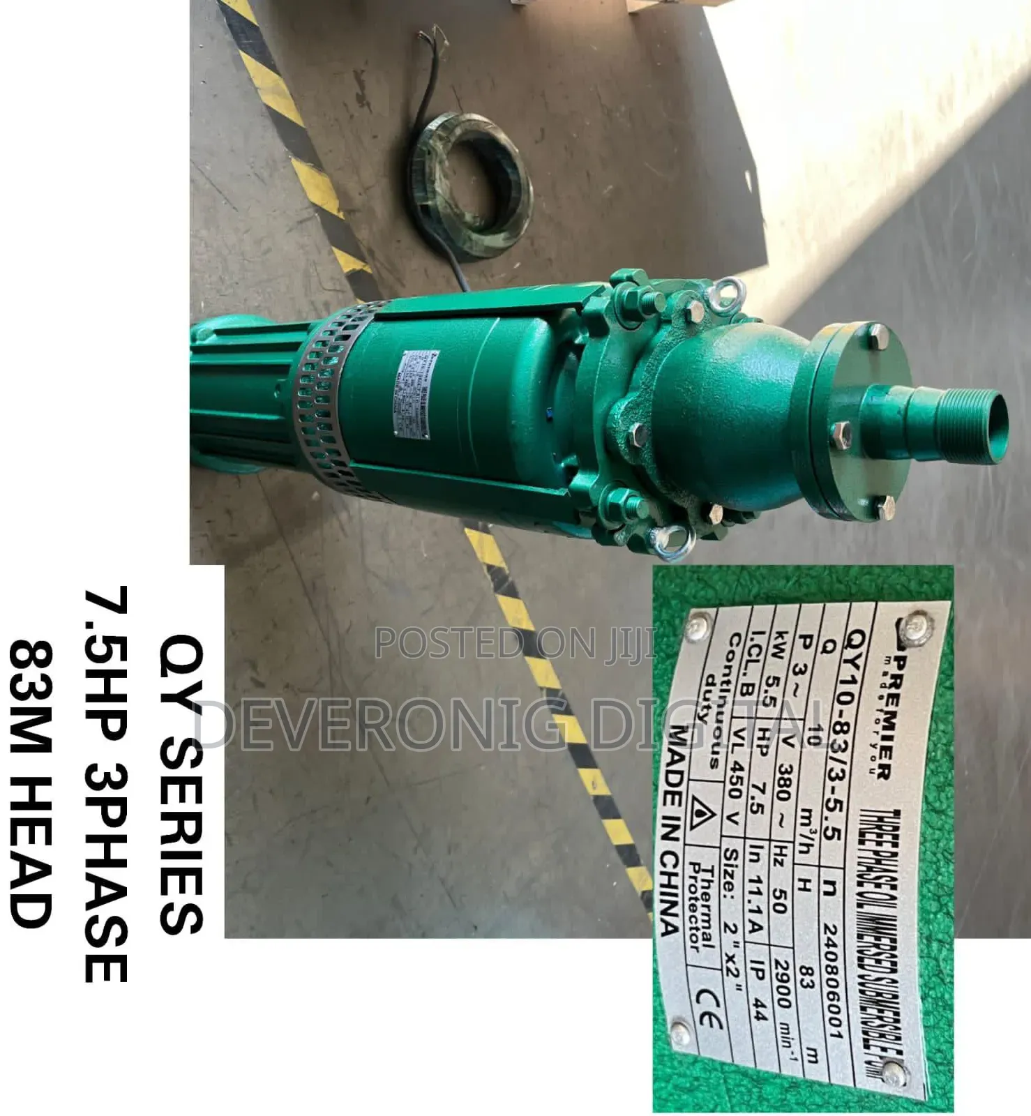3phase Oil Impressed Submersible Water Pump 7.5hp 83m Head