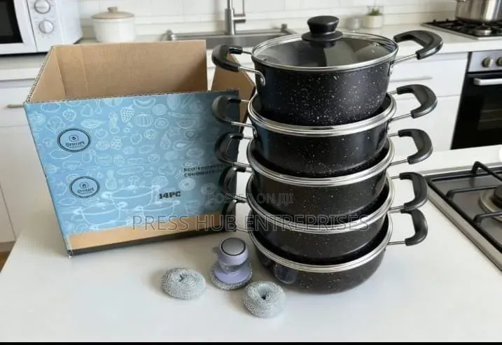 14-Piece Non-Stick Granite Cookware Set