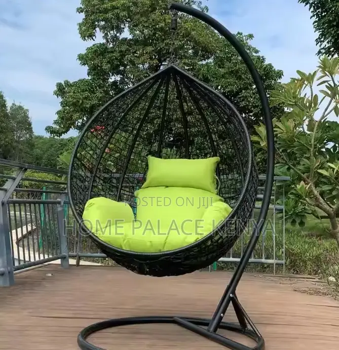 Balcony Chair: Modern Egg Basket Swing Chair for Patio With Cushions
