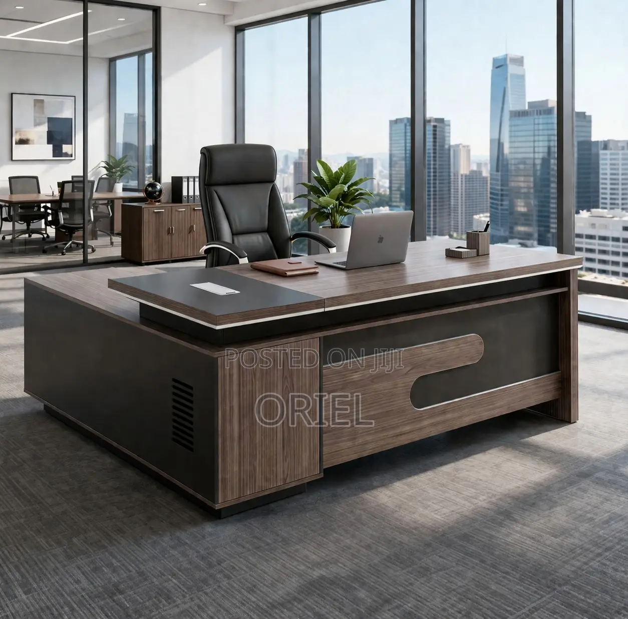 Office Desk : L-Shaped 160cm Executive Office Desk