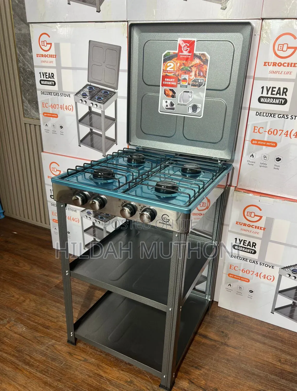 Eurochef Full Gas Standing Cooker With Shelves