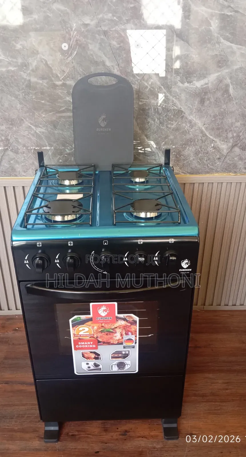 Eurochef Full Gas Standing Cooker With Shelves