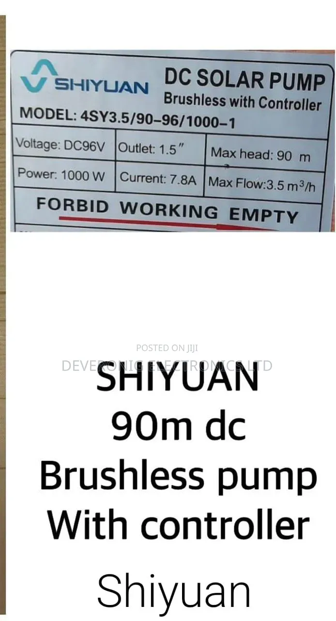 Shiyuan Brushless Dc Solar Water Pump With Controller 90m 1000w