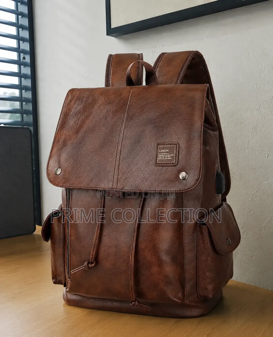 Premium Vintage Leather Laptop Backpack – Brown Travel Business Bag
