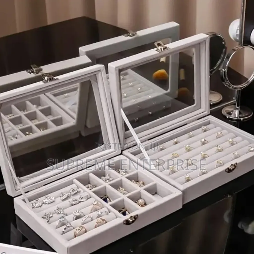 Jewelry Display Box With Covered Necklace Ring Jewelry Organizer