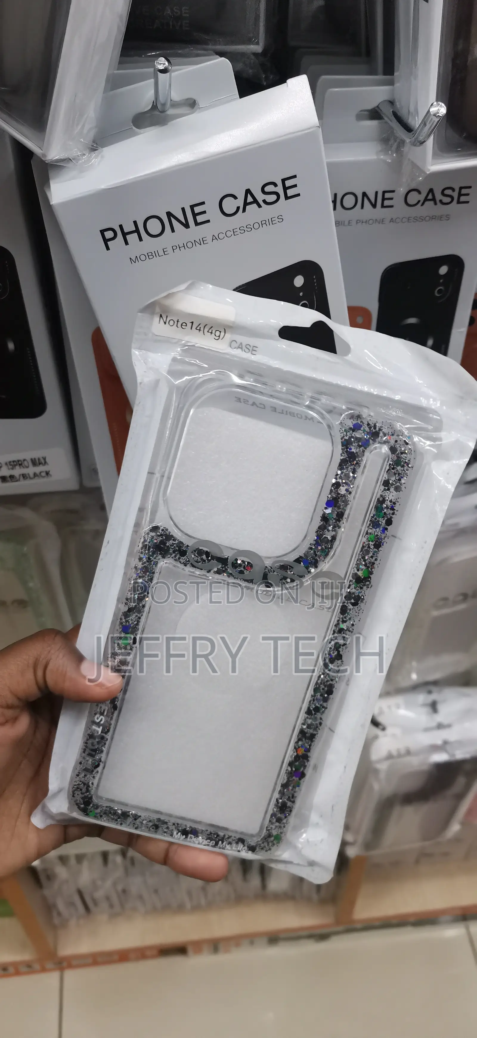 Note 14 (4g) Eye-Catching Black Glitter Border Cover