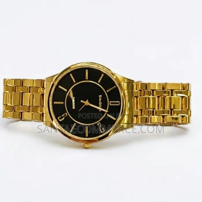 ​Classic Gold and Black Metallic Analog Wristwatch
