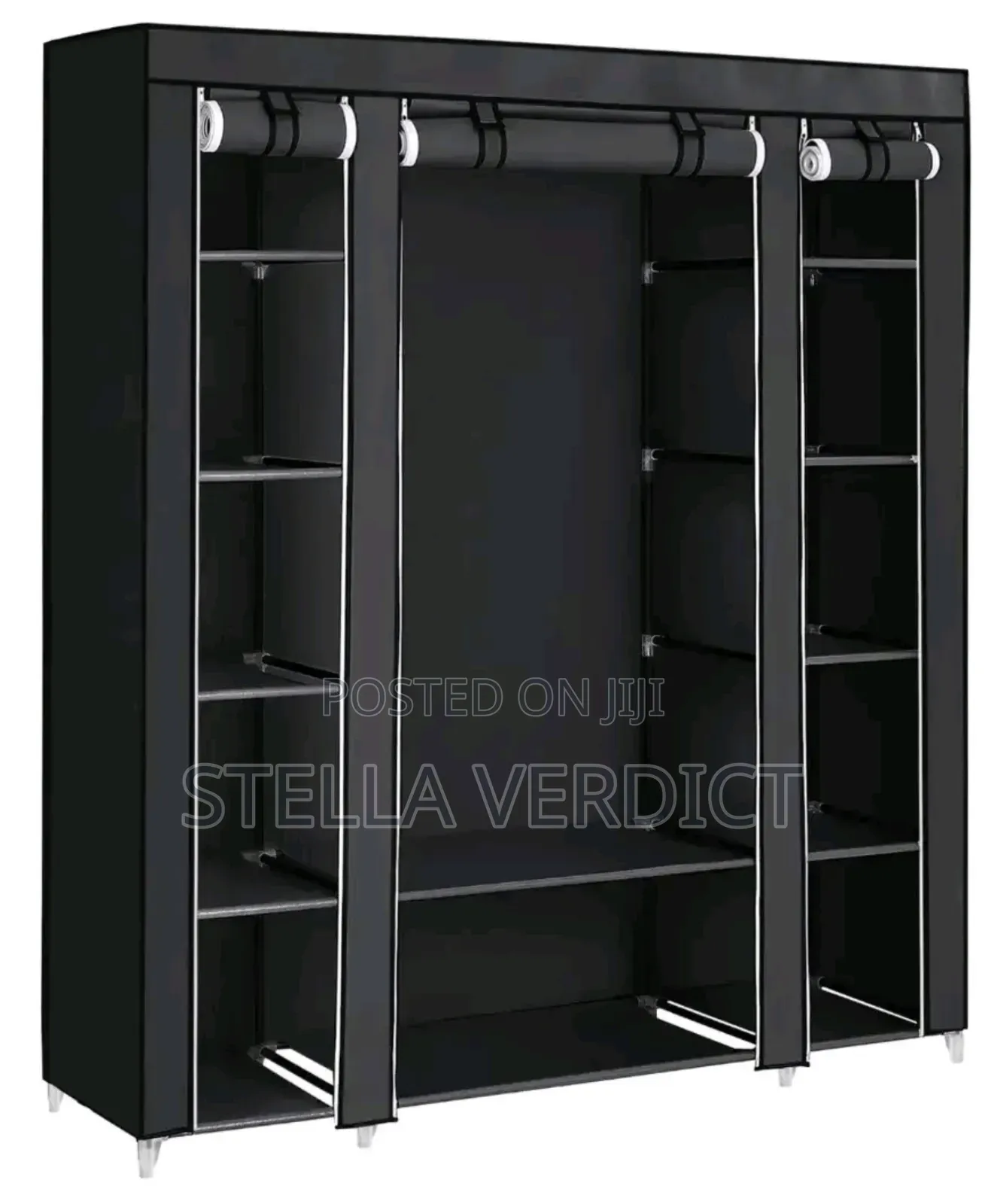 3-Column Portable Wooden Wardrobe