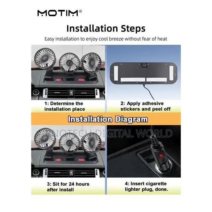 Three-Head Car Cooling Fan