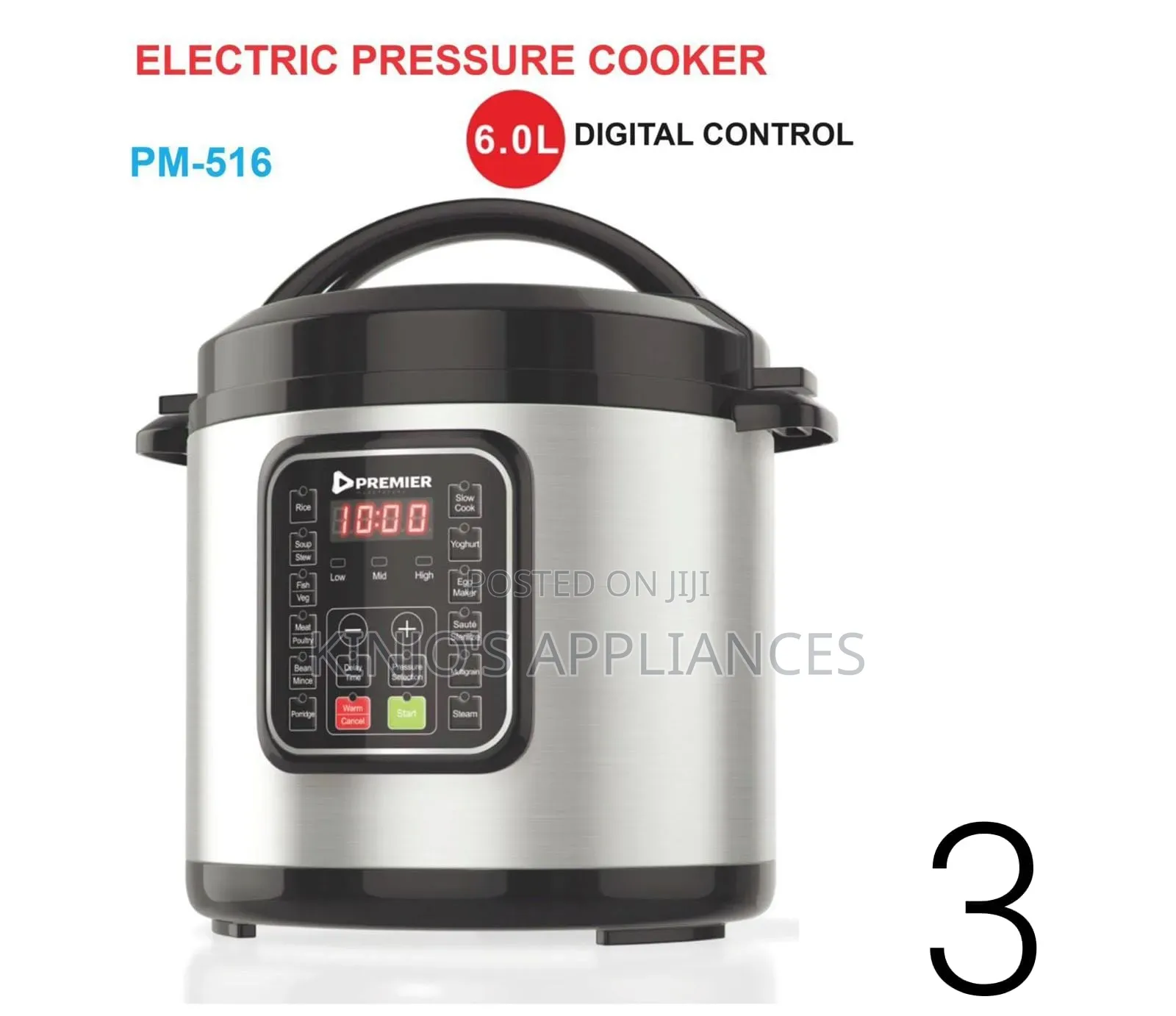 Premier Electric Pressure Cooker 6.0lts
