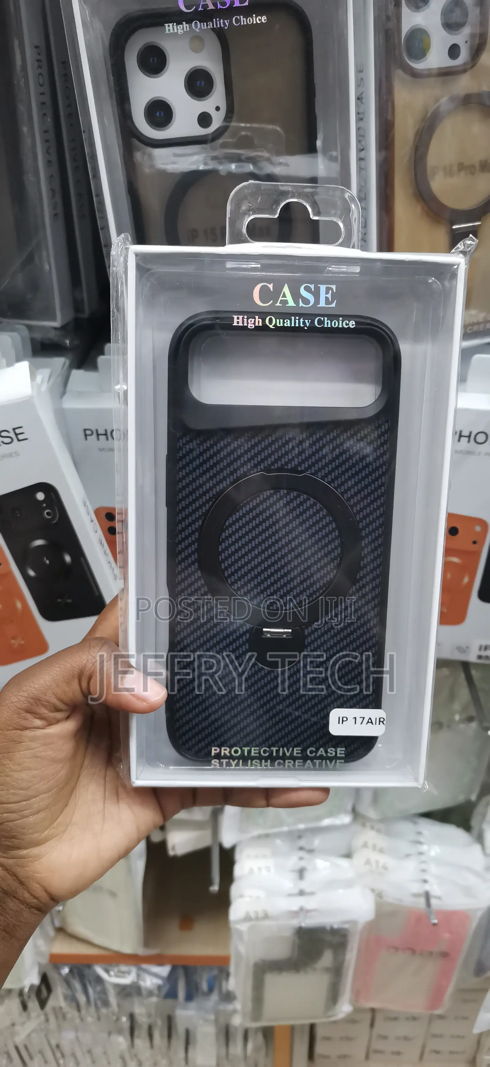 iPhone 17 Air Carbon-Fiber Textured Case- Black