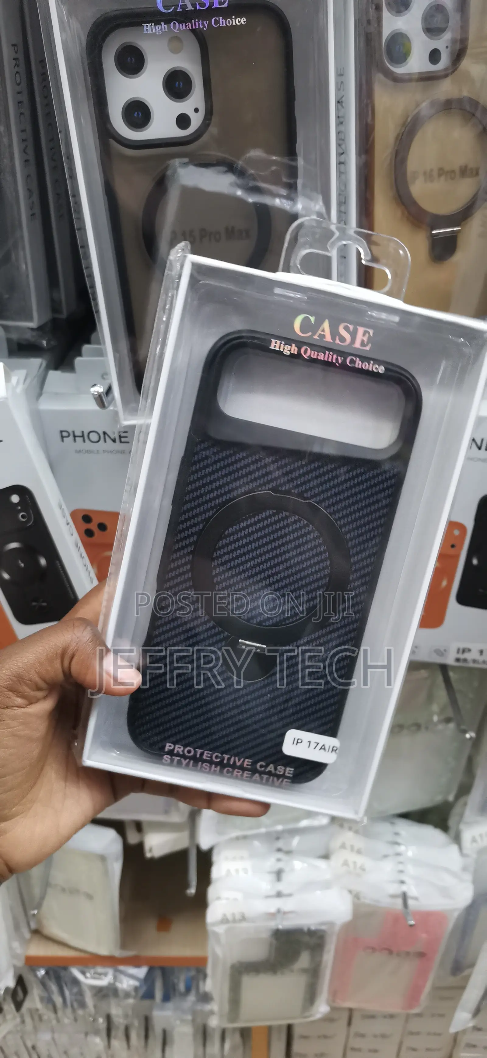 iPhone 17 Air Carbon-Fiber Textured Case- Black