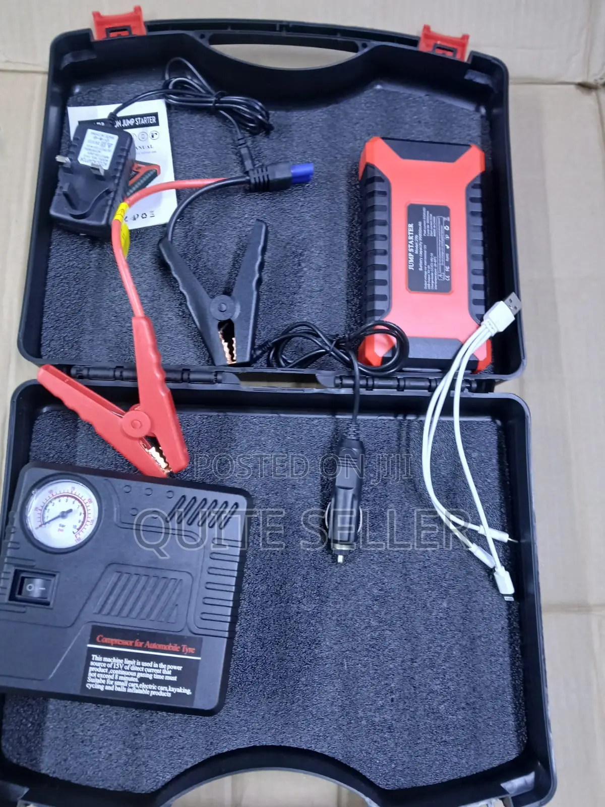 12v Portable Jump Starter and Vehicle Safety Kit