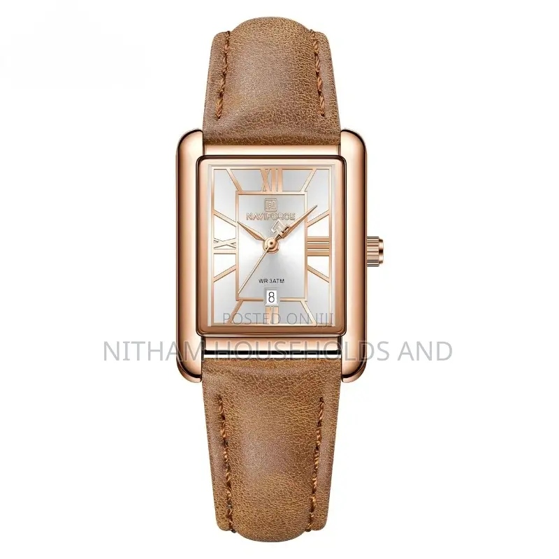 Naviforce Nf5074 Brown Leather Watch for Women