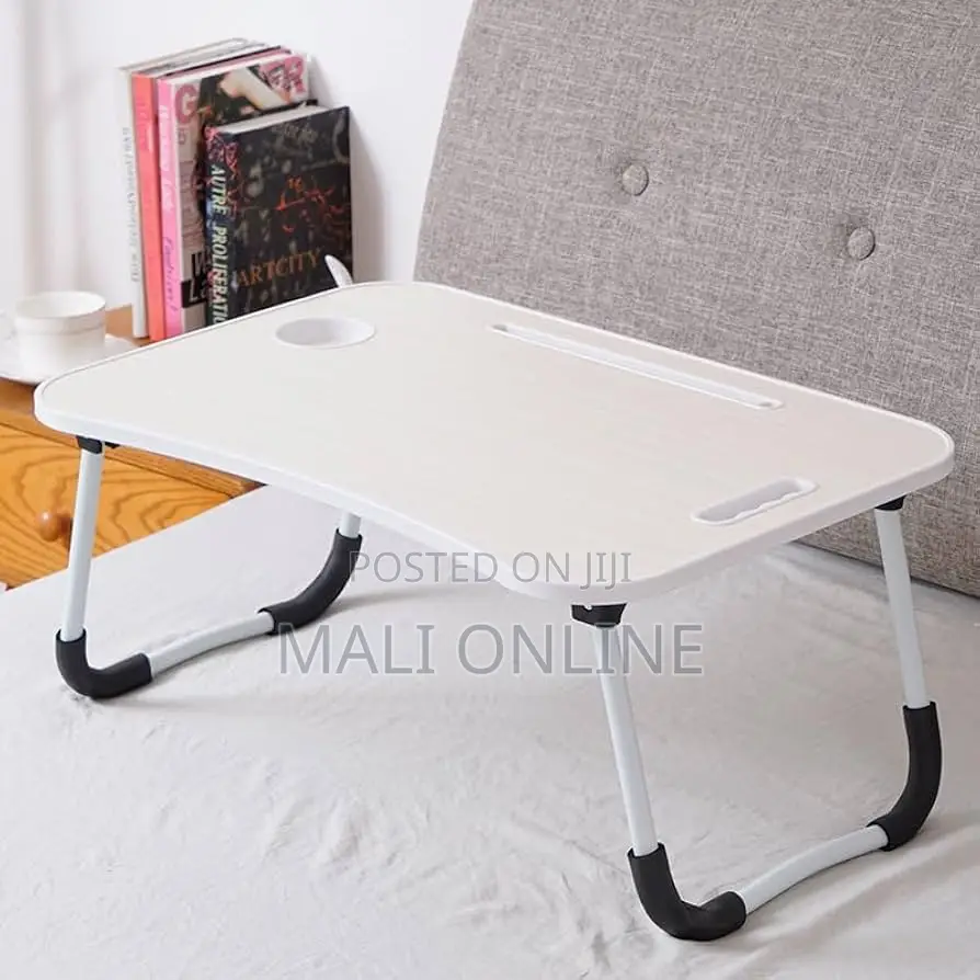 Foldable Portable Laptop Desk Bed Tray With Dock Stand Cup Holder