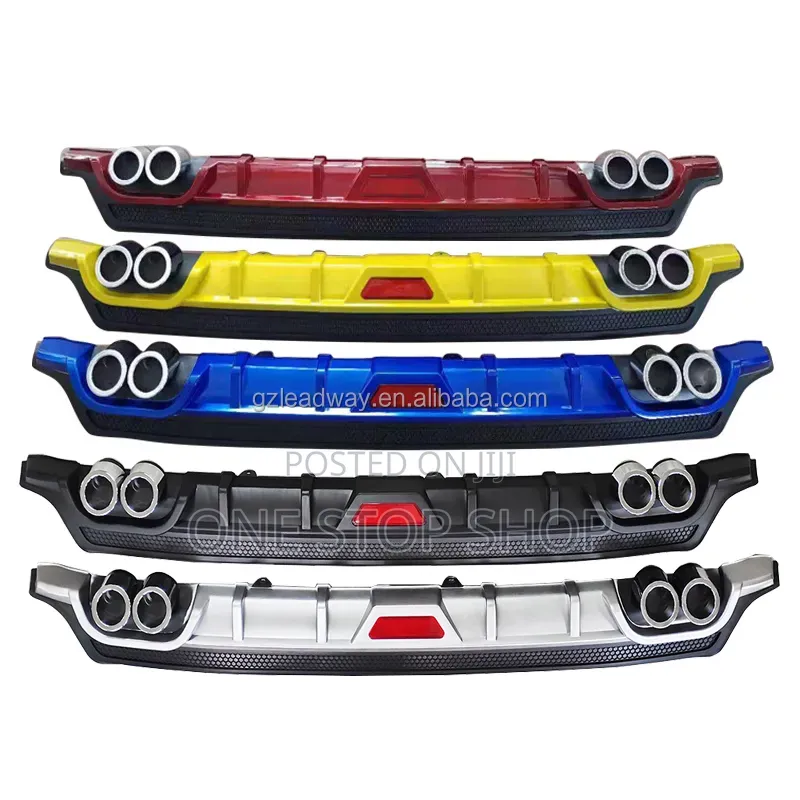 Universal Car Rear Bumper Diffuser Lip With Quad Exhaust Tip