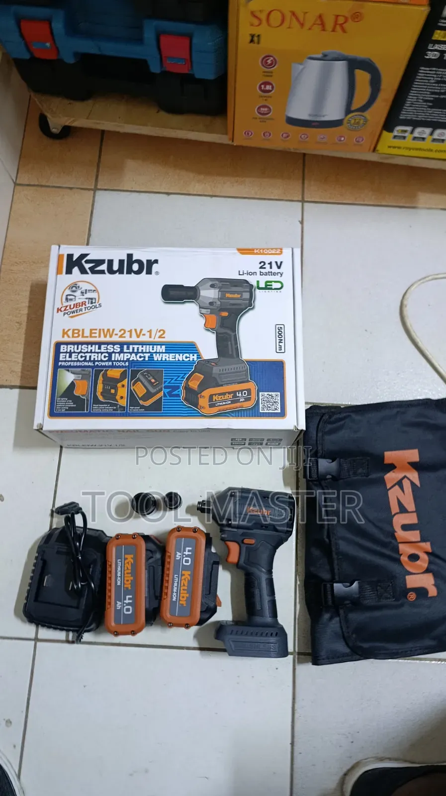 Kzubr Cordless Impact Wrench/4.Ah Portable Kzubr Impact Wrench