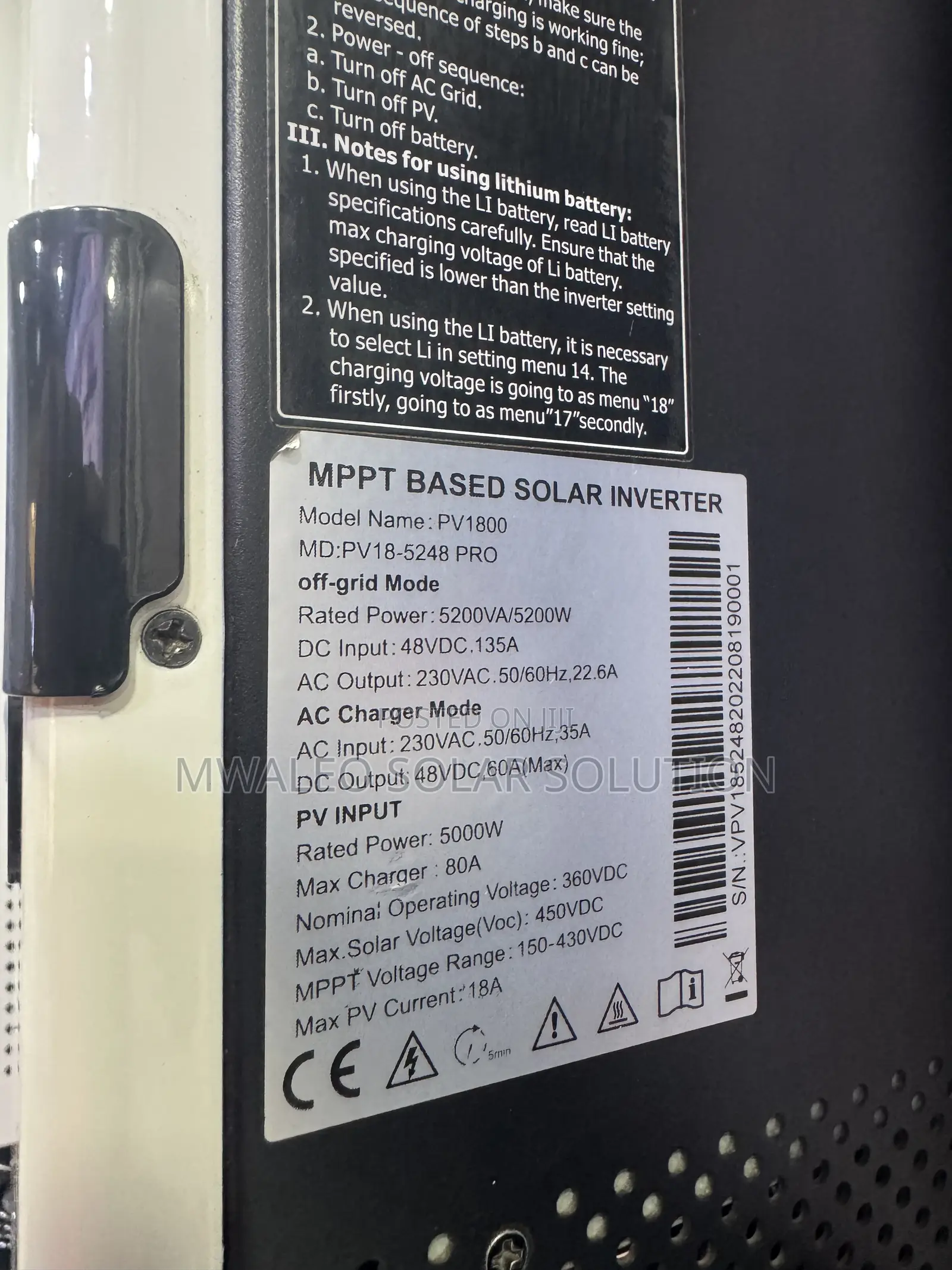 MPPT Based Solar Inverter Must 5200w 48v