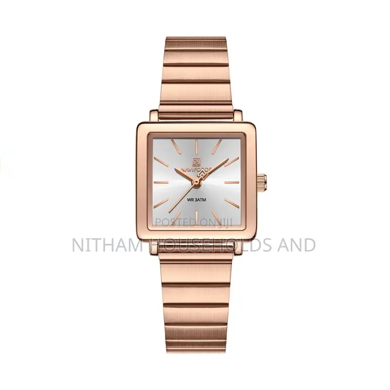 Naviforce Nf5048 Rose Gold White Dial Watch for Women