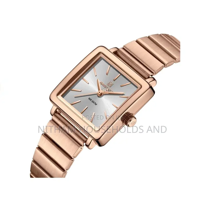 Naviforce Nf5048 Rose Gold White Dial Watch for Women