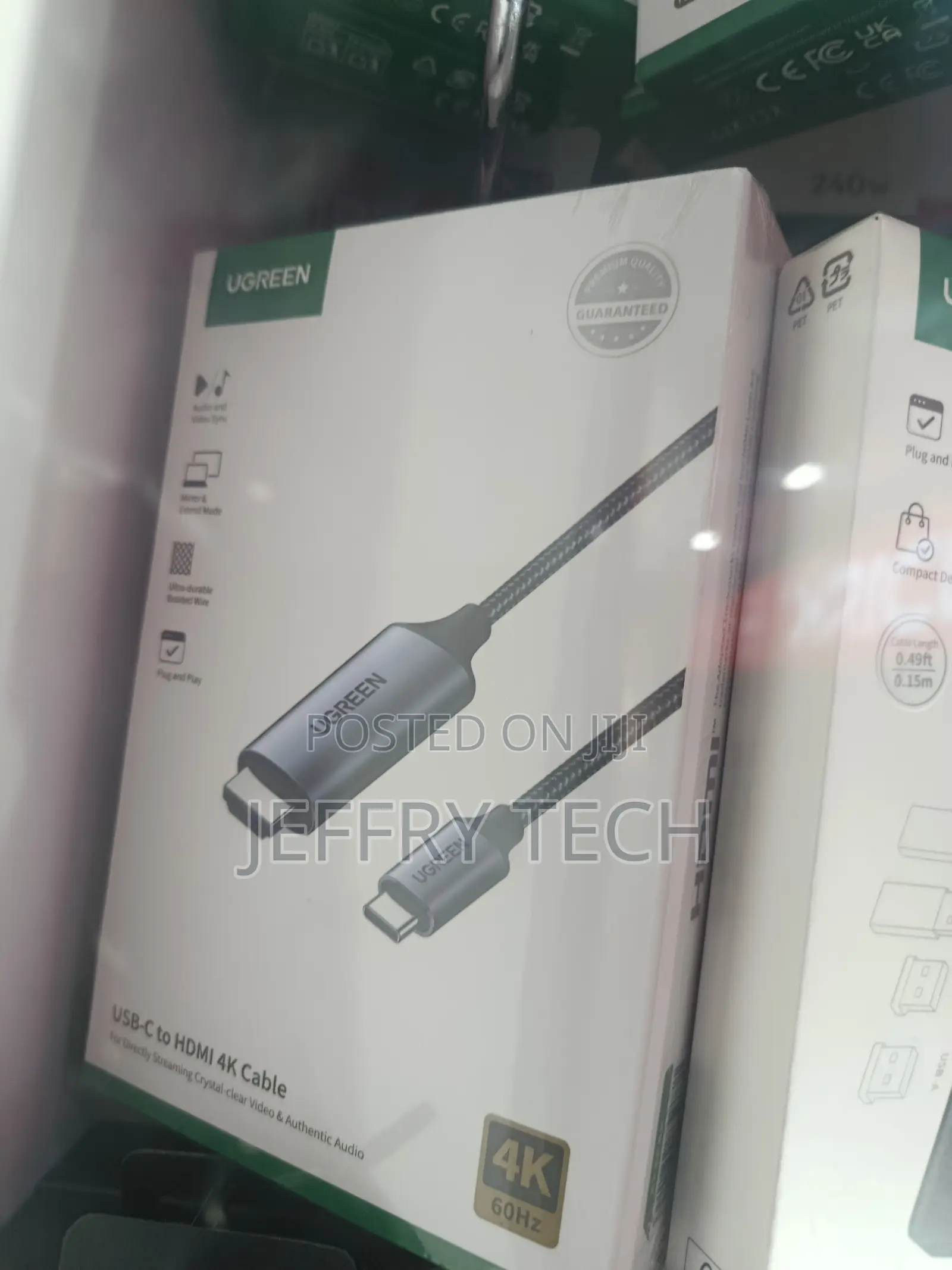 Ugreen Usb-C to Hdmi Cable Featuring a Braided Nylon Design For