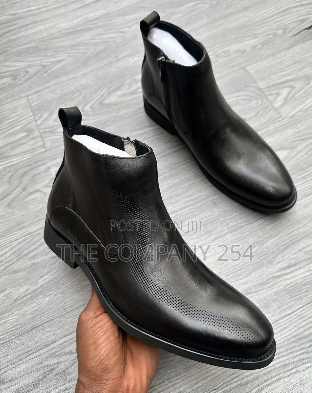 Quality Casual Leather Rubber Sole Zipped Chelsea Men Boot Shoes
