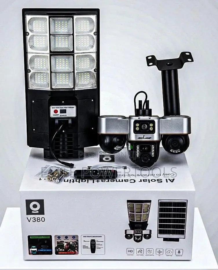 V380 Solar Security Camera With Led Floodlight Solar Panel