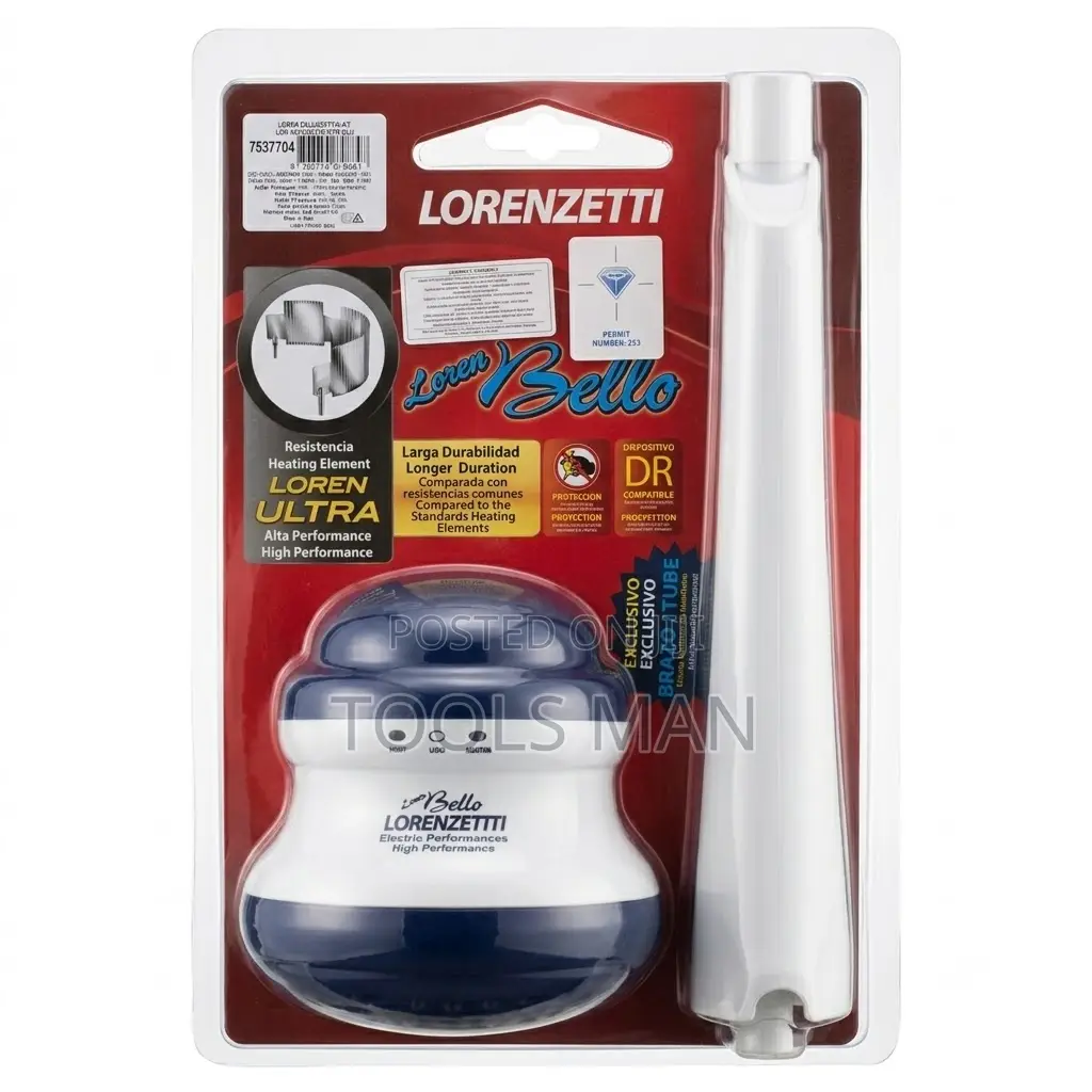 Lorenzetti Loren Bello Ultra Instant Shower Head With Extension Arm