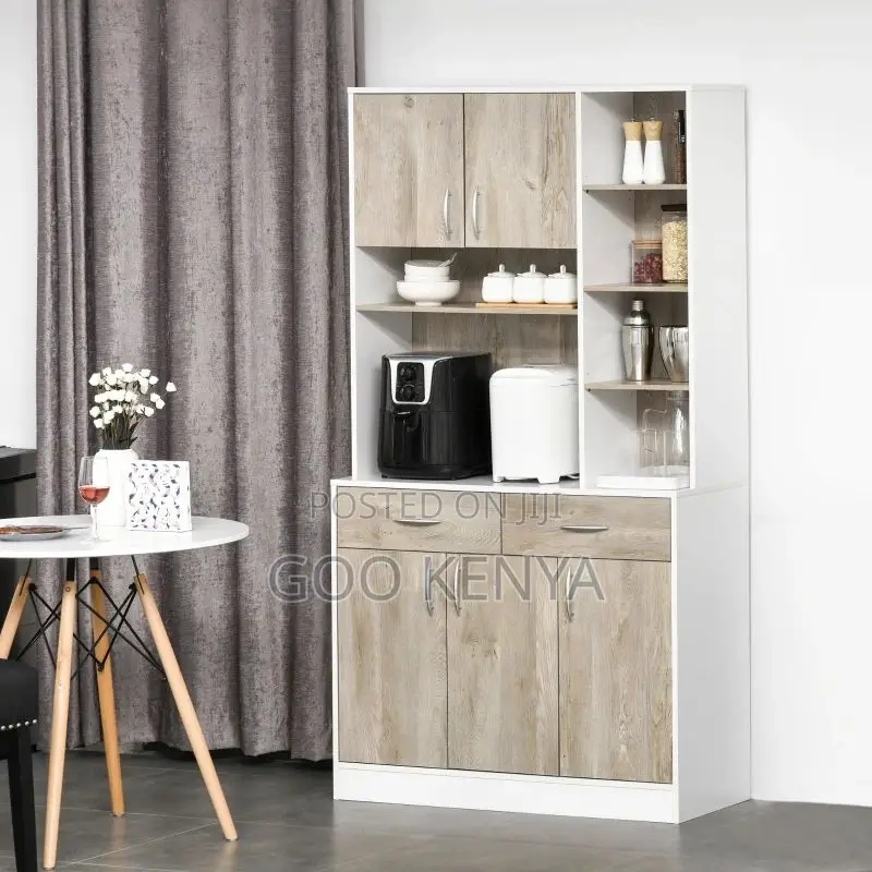 Kitchen Cabinet; Space-Saving Wooden Kitchen Organizer Cabinet
