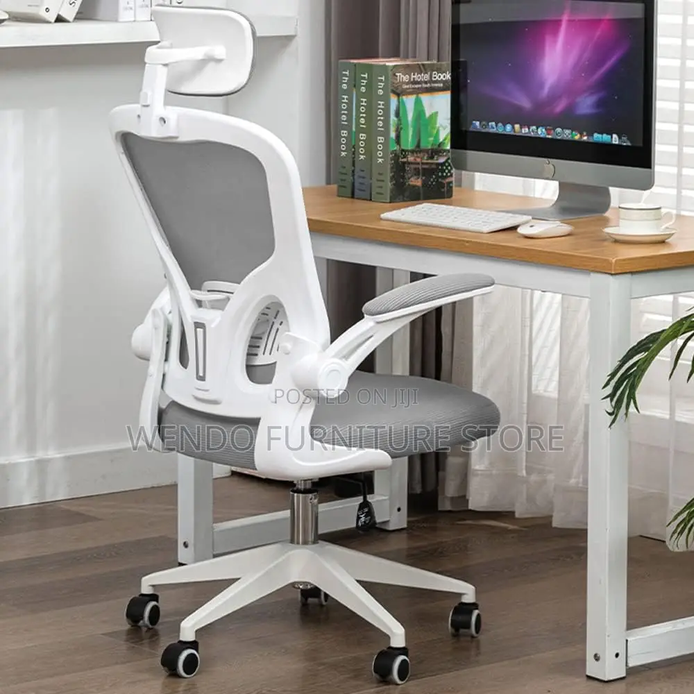 Office Chairs; White Orthopedic High Backrest Chairs