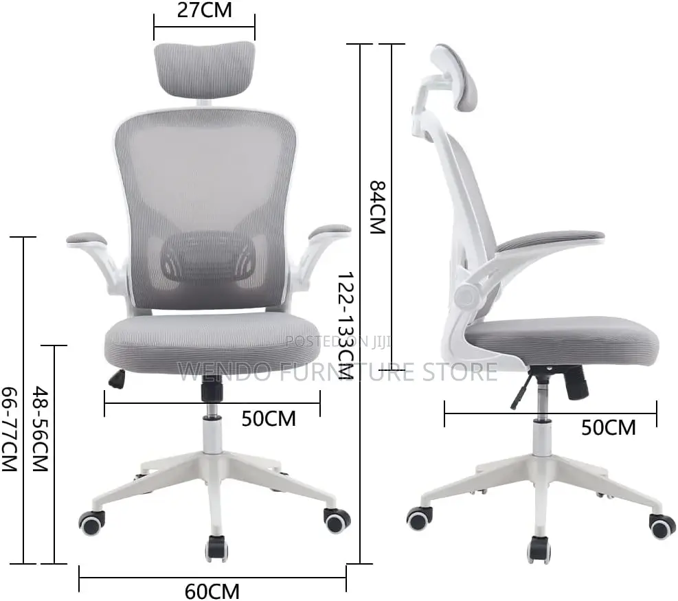 Office Chairs; White Orthopedic High Backrest Chairs