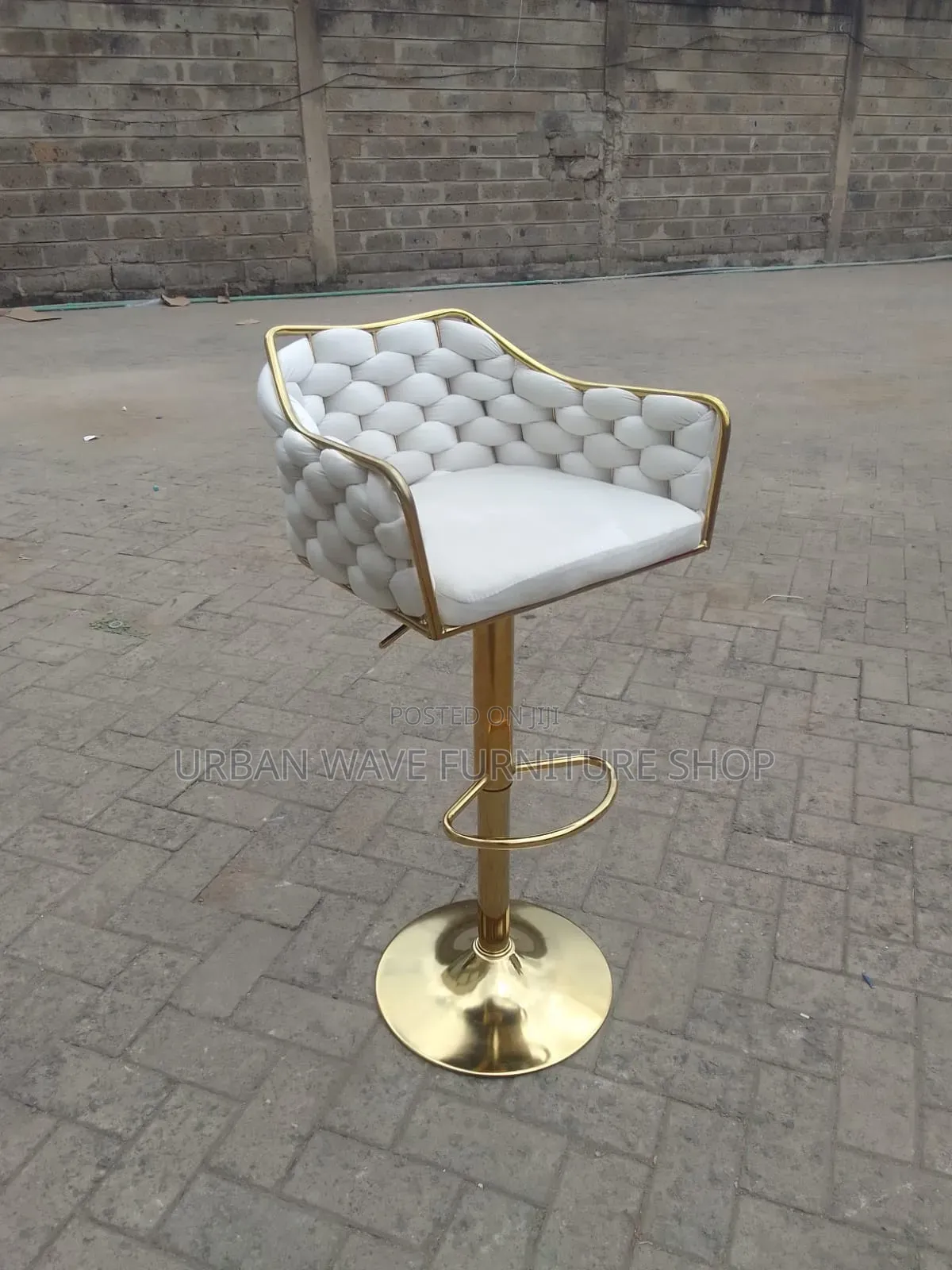 White  Swivel Standing Stools