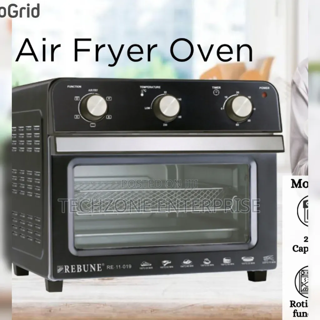 Rebune Re-11-019 Air Fryer Oven 22l - Black With Warranty 