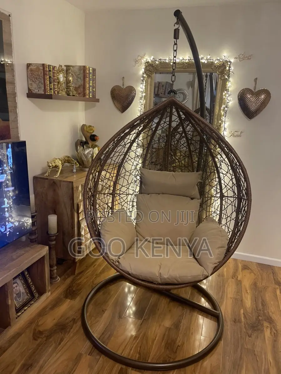 Hammock Chair; Durable Rattan Leisure Egg Chair With Cushion for Patio