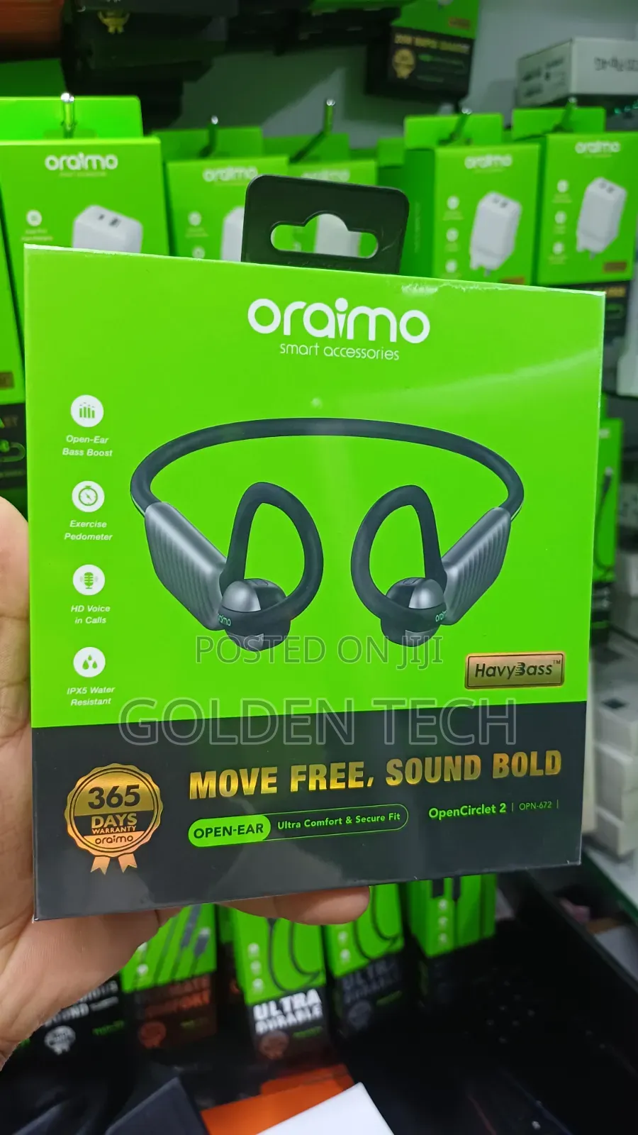Oraimo Opencirclet 2 Ipx5 Steps Tracking Open-Ear Earphones