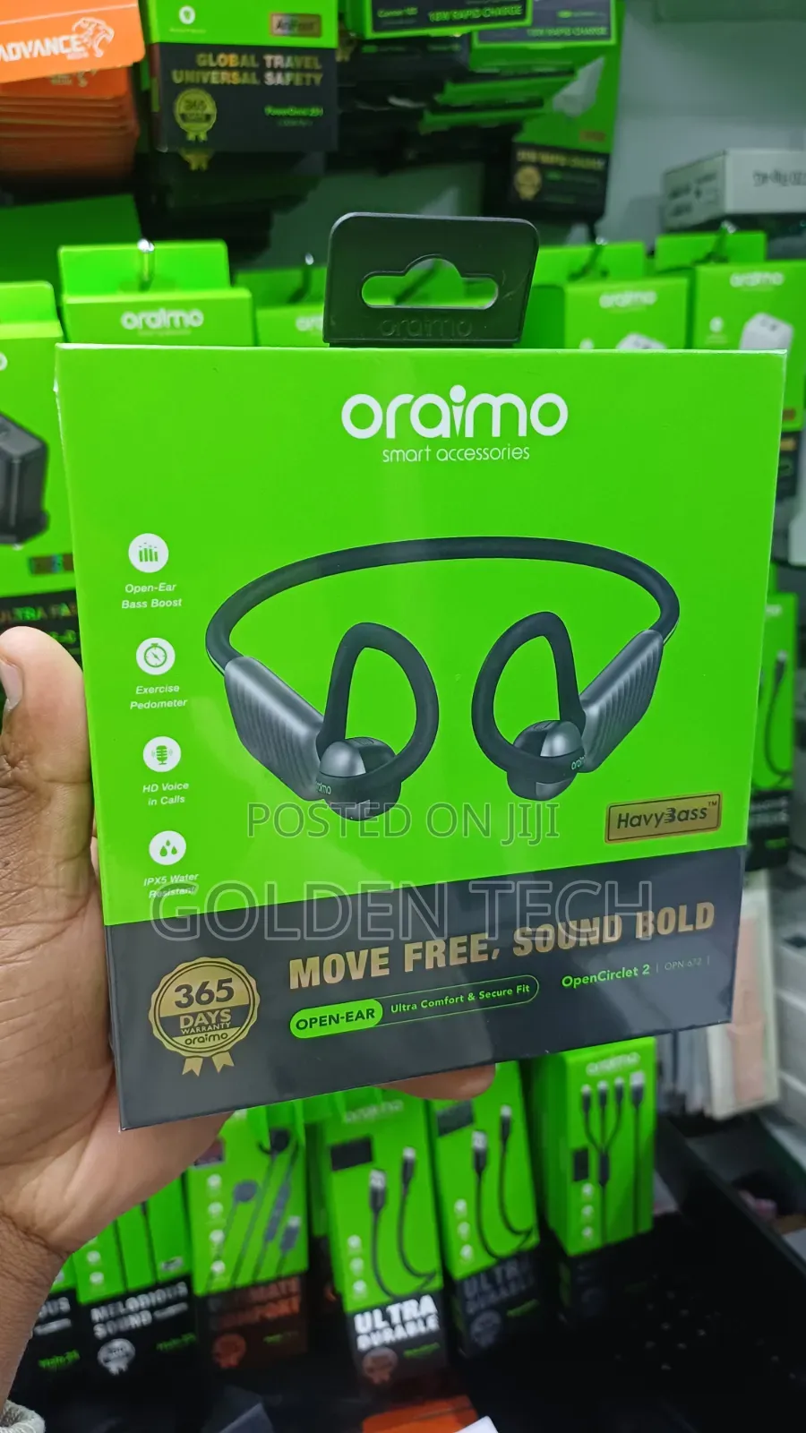 Oraimo Opencirclet 2 Open-Ear Bluetooth Earbuds With Steps Tracker