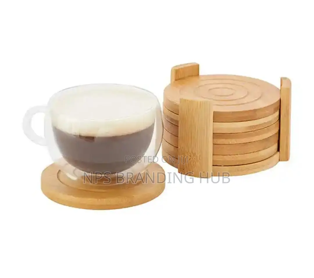 6pcs Bamboo Coasters And Stand (Gra.T
