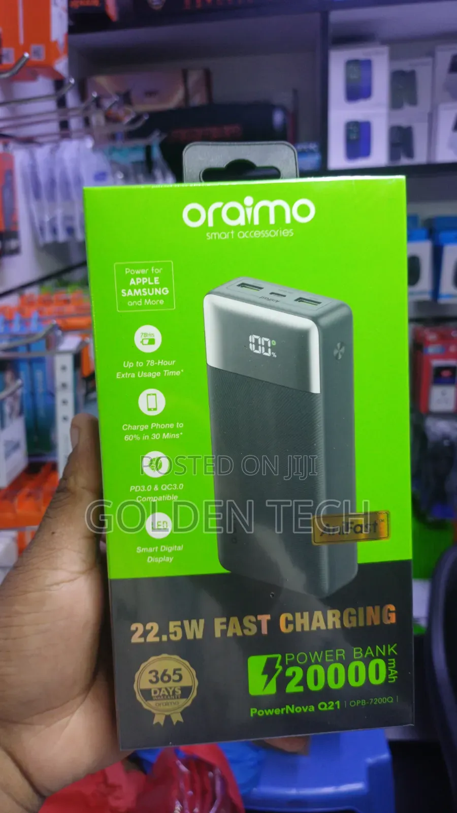Oraimo Powernova Q21 22.5w Pd Fast Charge Power Bank 20000mah