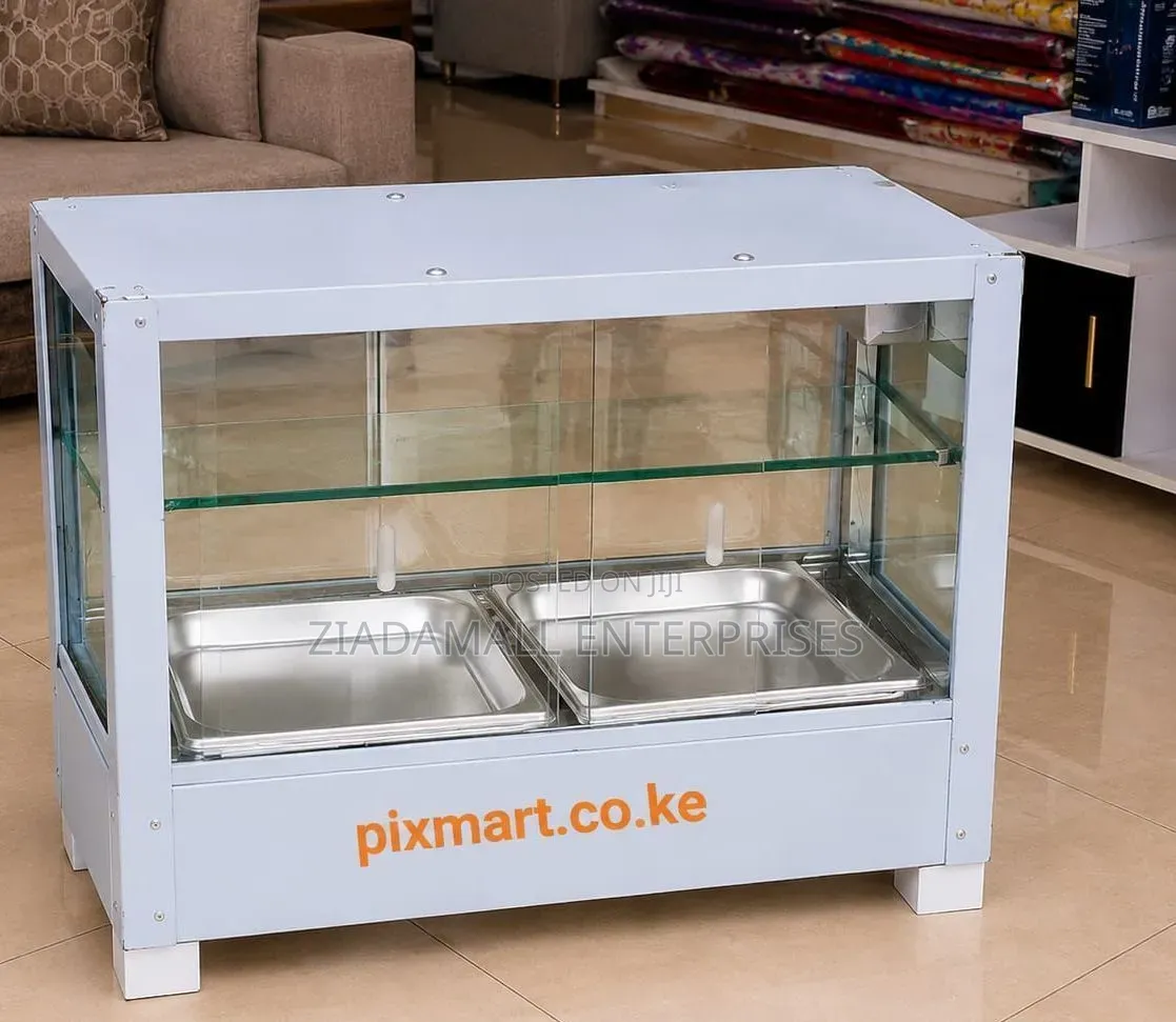 Double Insert Chips Warmer Display,Electric Snack Warmer Display Cabin
