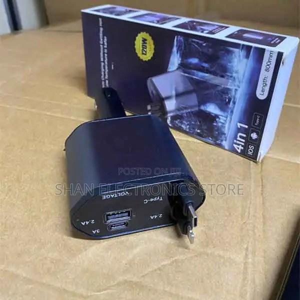 Quick-Charging Retractable Car Charger 120w 4in1 Fast Charging Charger