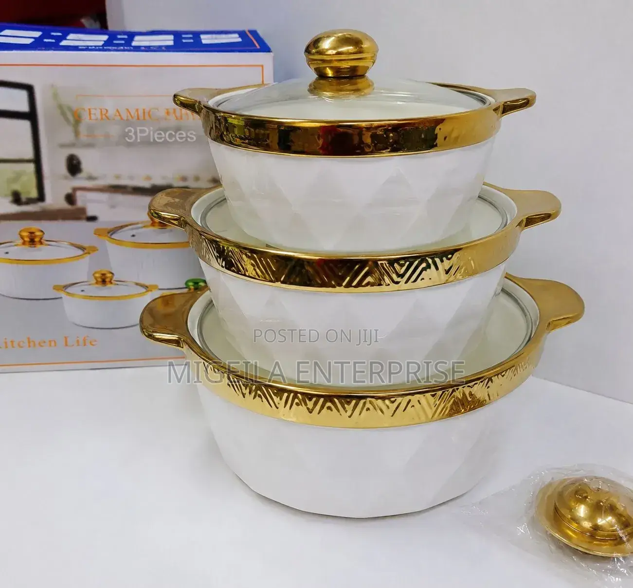 Serving Dishes Gold Ceramic