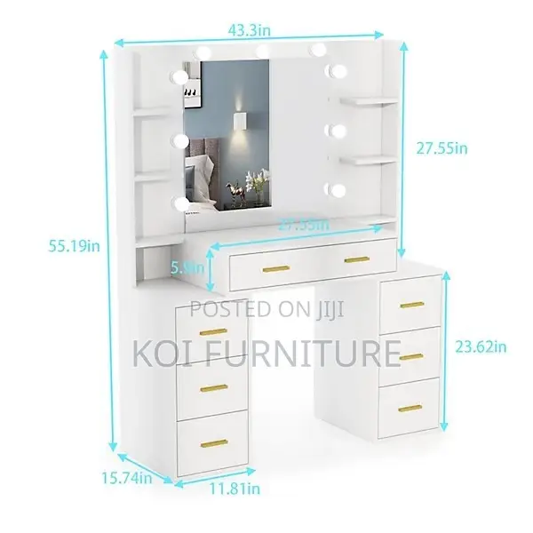 Dressers; Luxury Vanity Set With Drawer Set Up