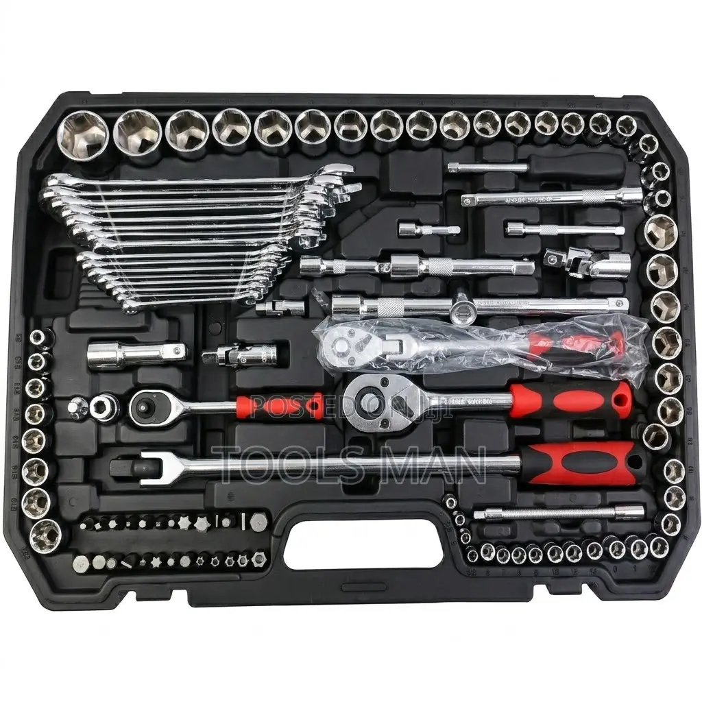 142+2 Srunv 144pc Professional Chrome Vanadium Mechanic Tool Box Set