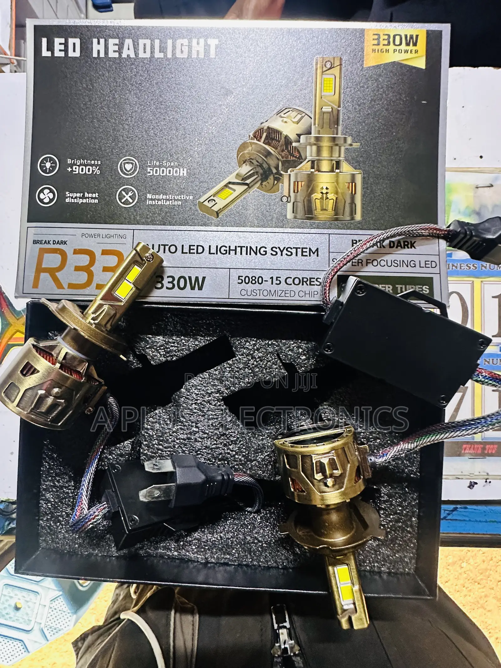 R33 Led Headlight Bulb High Power 330w White Light Car Upgrade