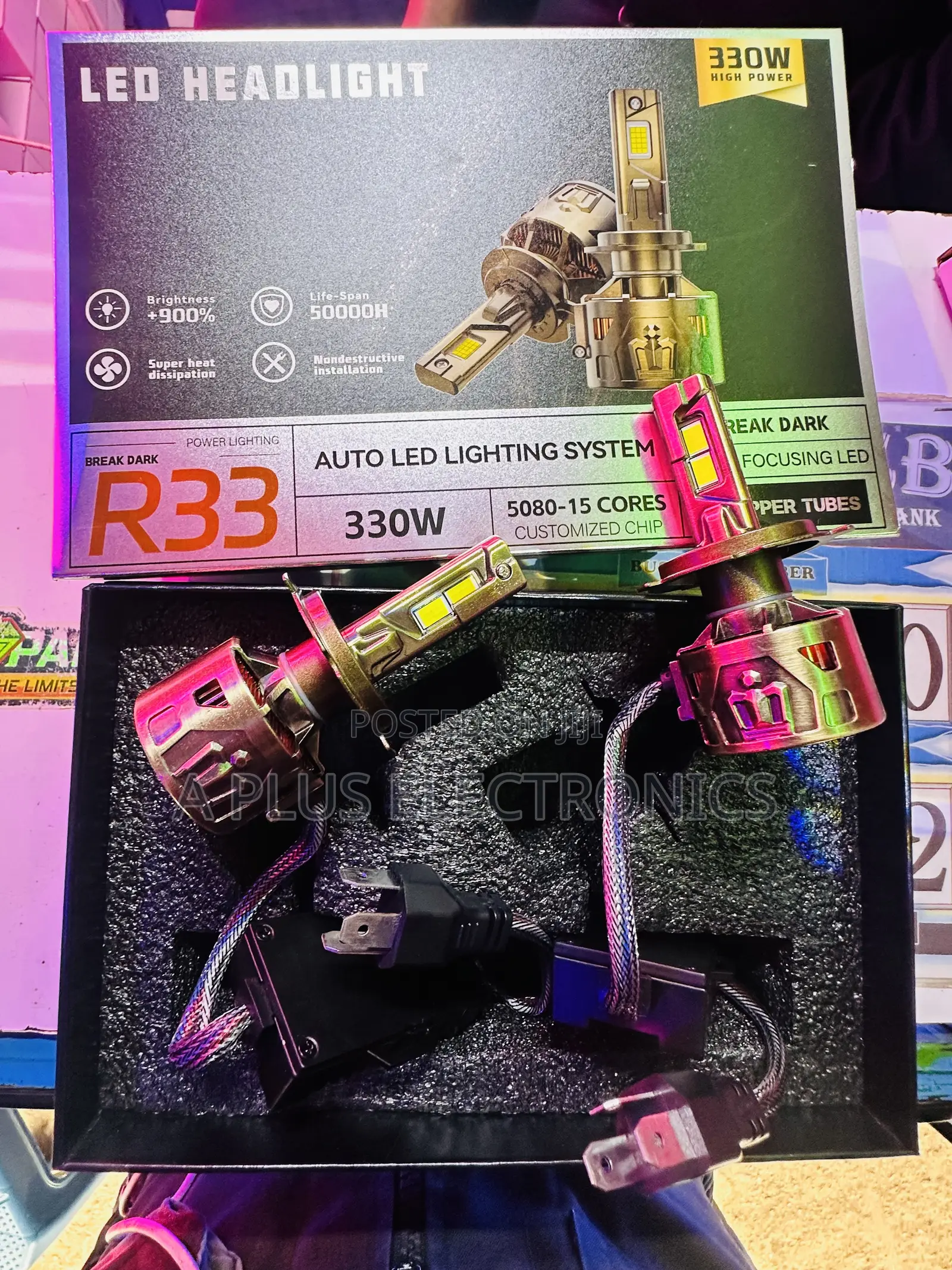 R33 Led Headlight Bulb 50000h Long Lifespan Super Cooling System