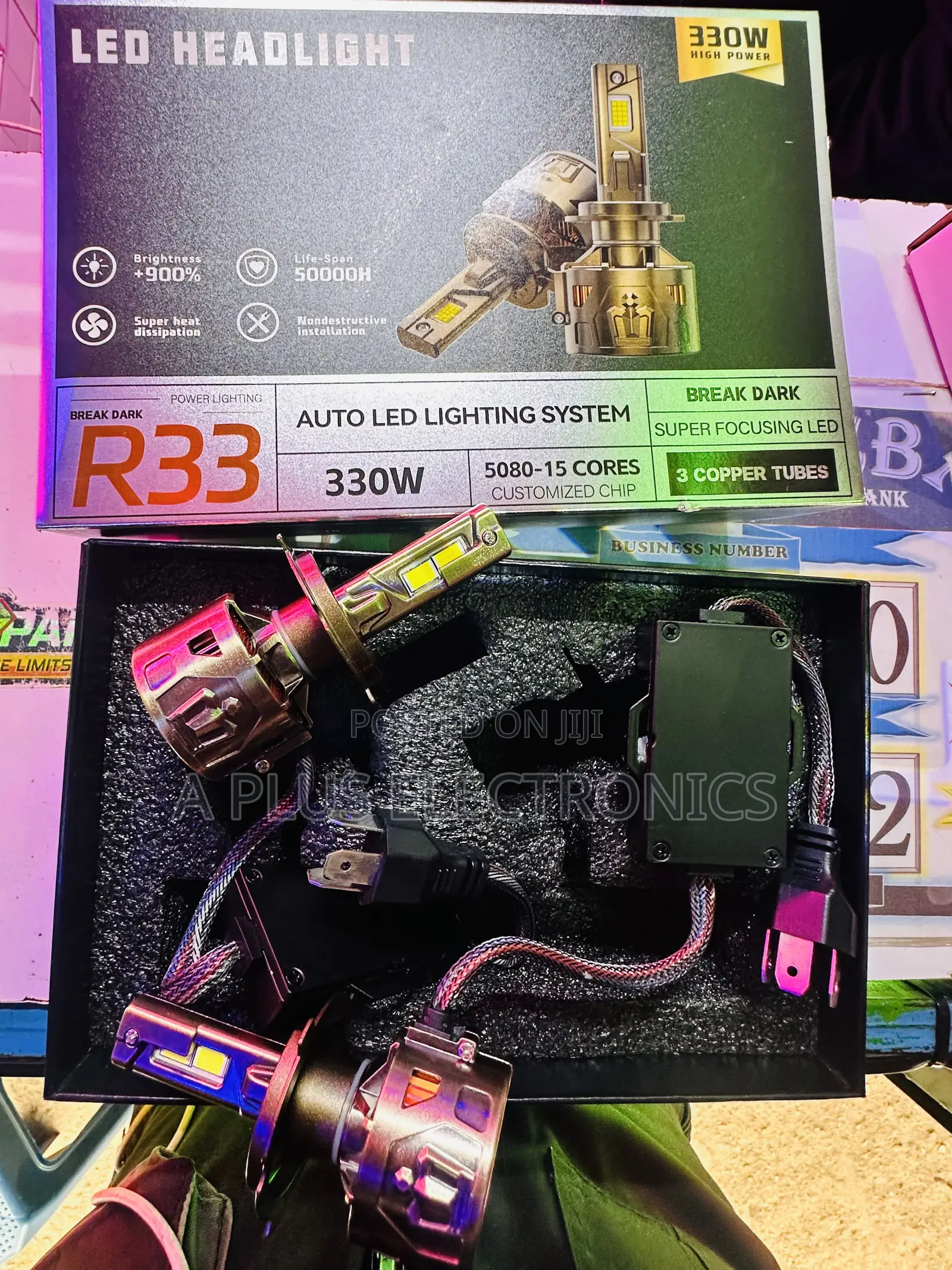 R33 Led Headlight Bulb 50000h Long Lifespan Super Cooling System
