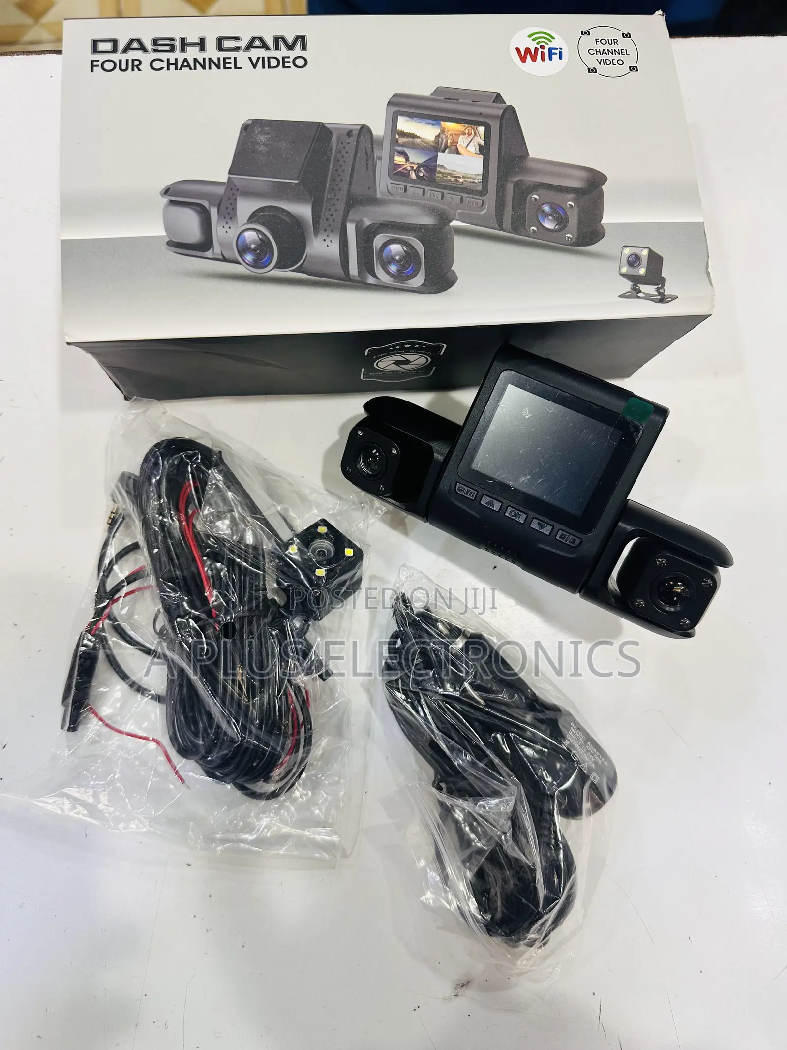 4 Lens Dash Camera D43 With Wifi – Front, Rear Cabin View Recording