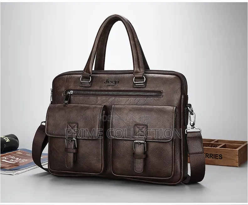 Premium Leather Laptop Briefcase – Business Office Messenger Bag