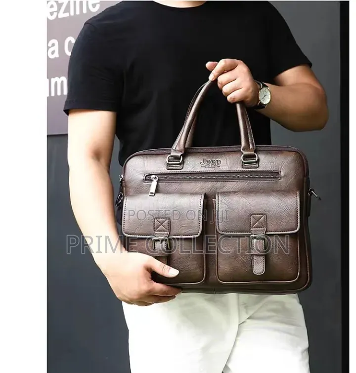 Premium Leather Laptop Briefcase – Business Office Messenger Bag