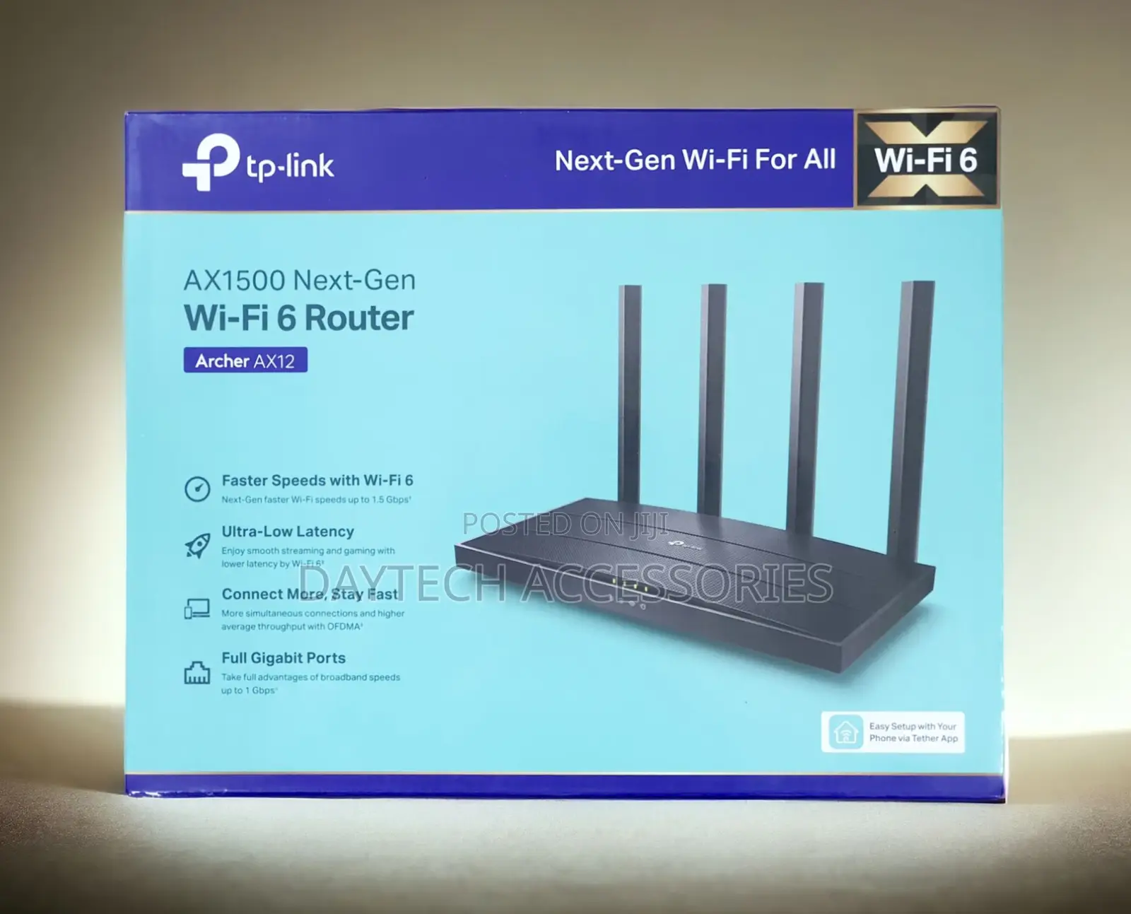 Tp-Link Archer Ax12 Ax1500 Wi-Fi 6 Router - Black